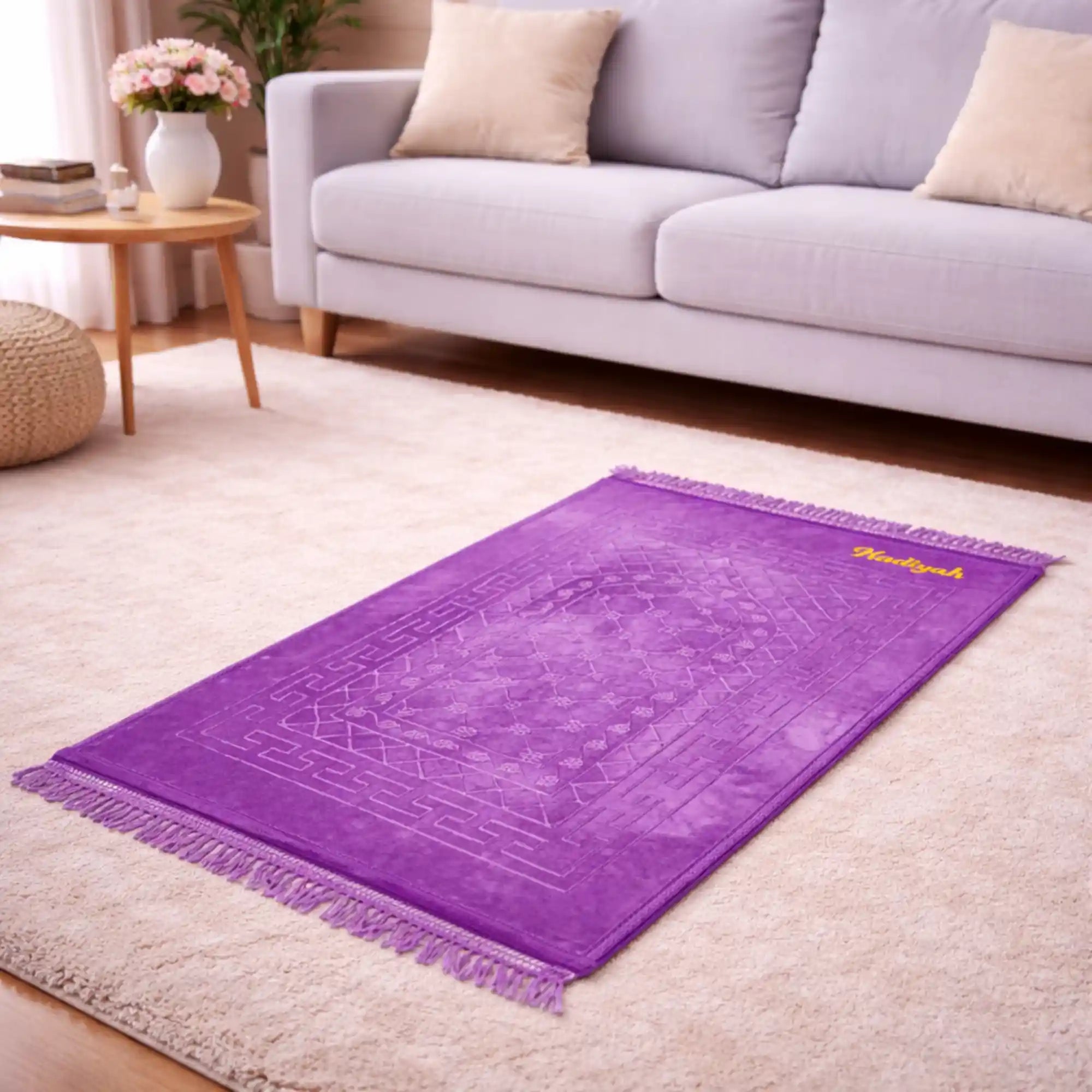 Purple Rectangle Premium Janamaz with name Secondary image