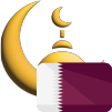 Qatar logo featuring the national colors of maroon and white, with elements like the dhow boat or the iconic Arabic script, symbolizing the country's rich history, culture, and commitment to progress, representing unity and national pride.