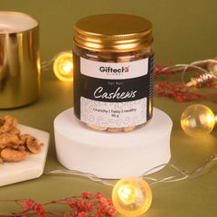 Giftech Global Peri Peri Cashews jar from the Shaan-e-Noor Hamper, a crunchy gourmet snack perfect for celebration hampers.