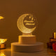 Ramadan Mubarak LED lamp with crescent moon design, part of Mubarak Moments Ramadan Gift Box, ideal for festive Islamic home decor.