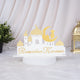 Ramadan Kareem mosque silhouette stand with gold accents