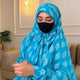 Blue printed cotton modest prayer hijab