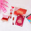 Maroon Kids Glitter Collection Ibadah Gift Set with Quran, tasbih, glittery rehal, and accessories on soft background. Ideal for Ramadan & Eid gifts.
