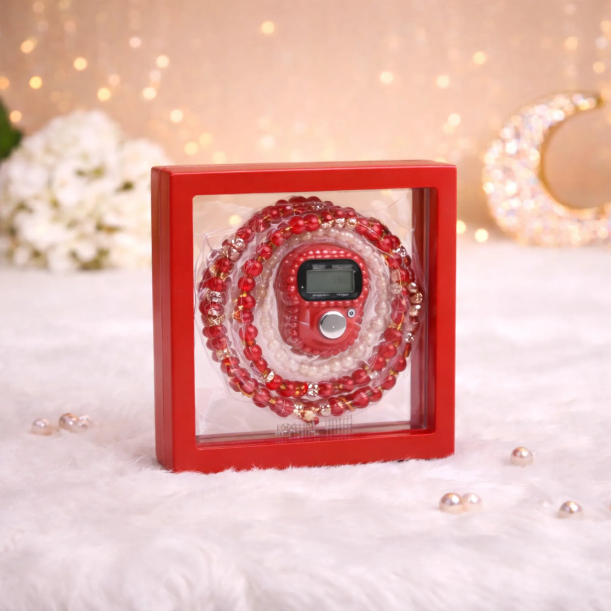 Red Transparent Tasbeeh Combo
