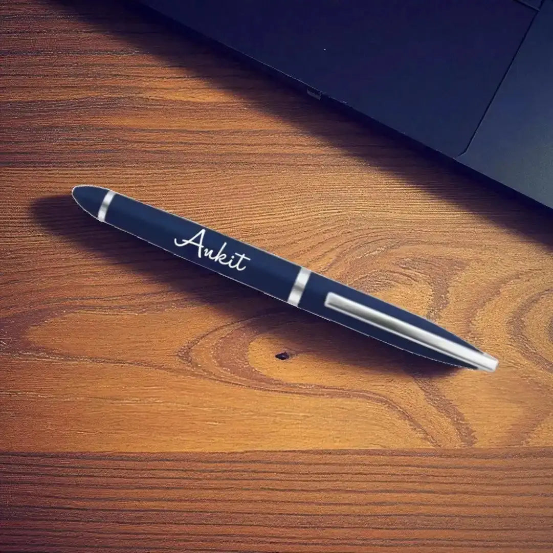 Luxury Blue Safari Personalized Pen with sleek blue finish and premium metal accents, perfect as a stylish personalized gift. Main image