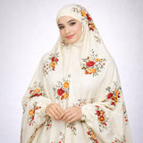 Cream Sakina Namaz Makhna from Sajdah Serenity Hamper – knee length printed cotton prayer makhana, part of the premium Ramadan gift set for women