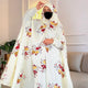 Floral print cotton prayer veil with black mask for modest worship