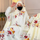 Elegant floral cotton prayer cover with matching floral face mask