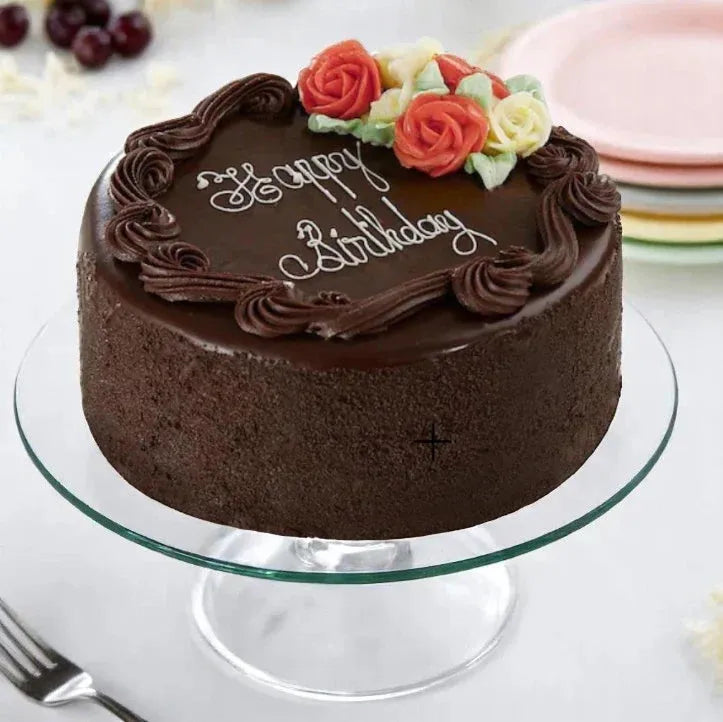 Delightful Chocolate Cake — front view, freshly baked