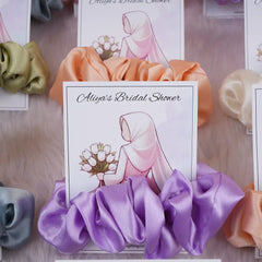 Scrunchie Card Favors for Bridal Shower