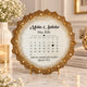 Calendar Couple Frame - Islamic Gift featuring names Mohin & Saheba calendar and Quran 78:8 verse. Elegant gold-edged decor piece.