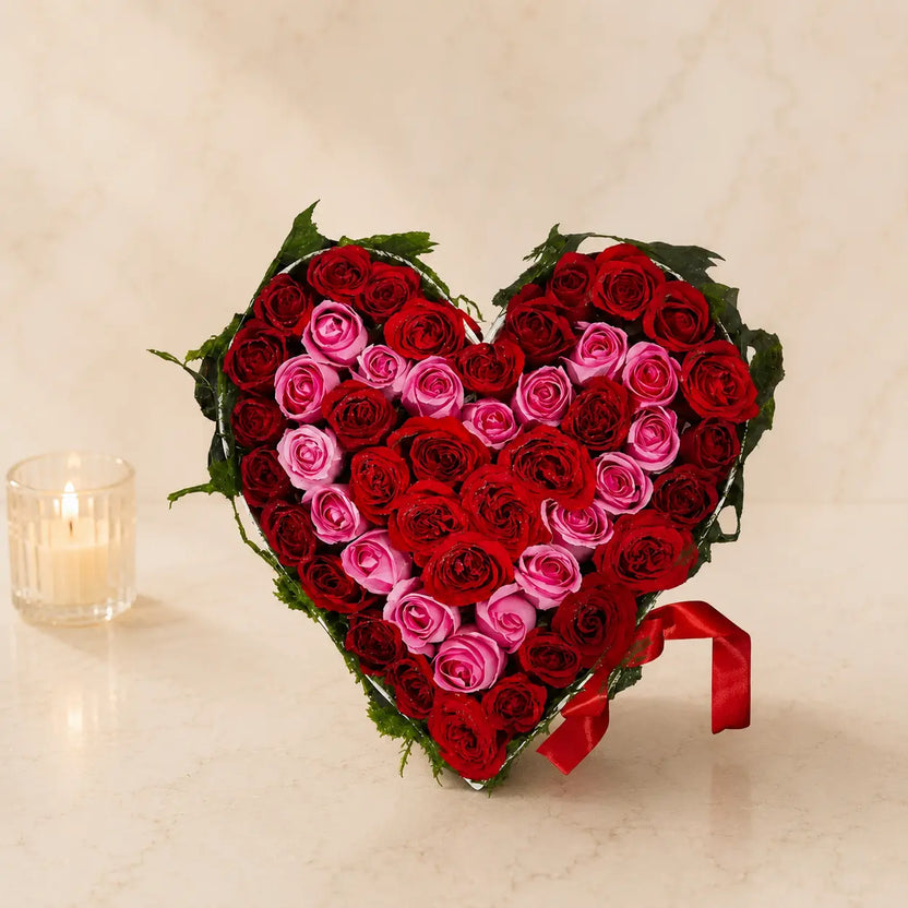 Serene Heart Mix Roses Bouquet — fresh flower bouquet | Hadiyah Gifting Main image