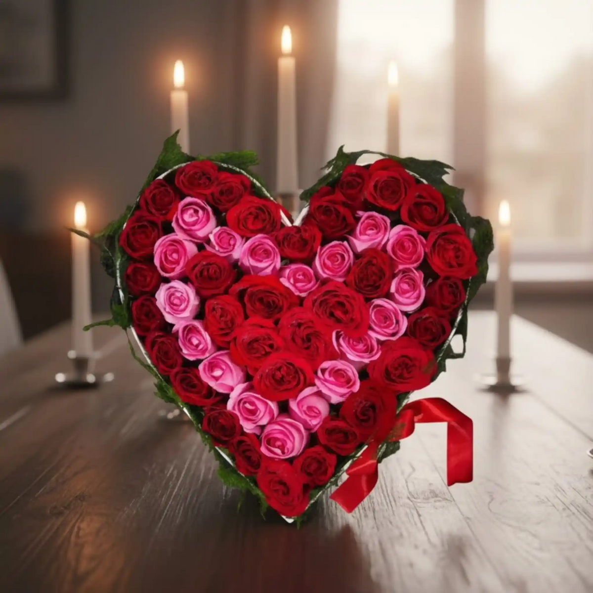 Serene Heart Mix Roses Bouquet shown from a different angle