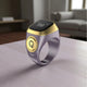 Purple and gold Zikr Ring featuring OLED display and digital counter, suitable for daily dhikr and spiritual routines.