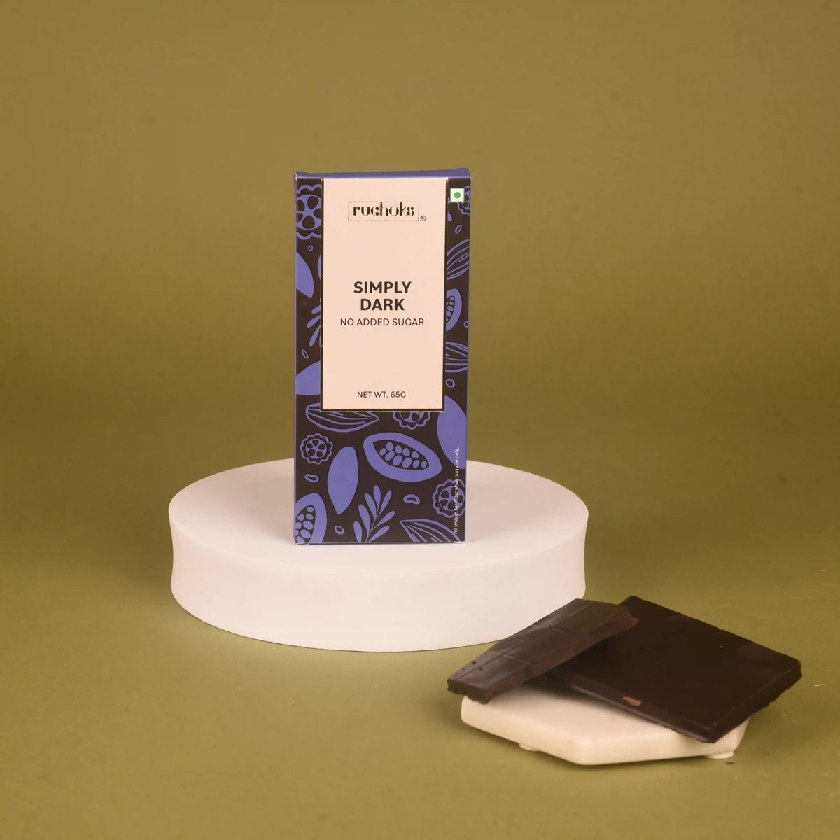 Rokoko Simply Dark chocolate bar with no added sugar from the Shaan-e-Noor Hamper, ideal for health-conscious gourmet gifting.