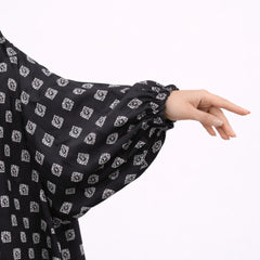 Siyah Al Noor Knee Length Printed Cotton Namaz Makhna