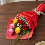 Sprinkle Mix Roses Bouquet — detail of the flowers and wrapping