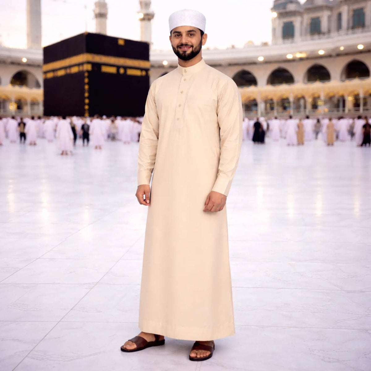 Men's White Namaz Topi for Prayer & Religious Ceremonies