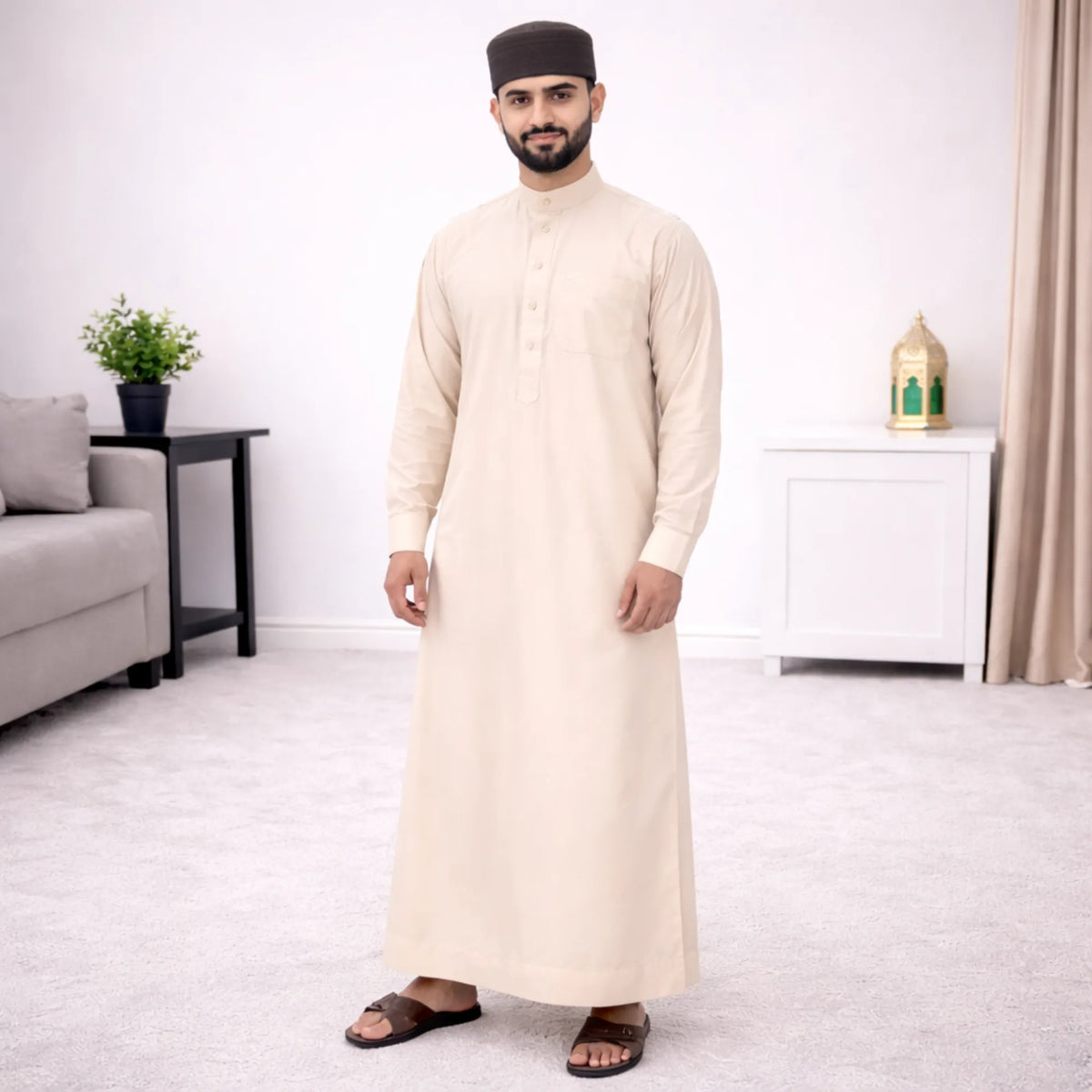 Man praying on prayer rug