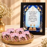 Jhumka-e-Jashn wedding frame with blue and gold jhumka artwork