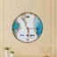 Personalized Turquoise Wall Clock with names and heart symbol, ideal for anniversary or housewarming gifts in stylish interiors.
