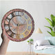 Handmade Pink Geode Clock featuring gold Roman numerals and marbled resin face, perfect for gifting or stylish interior decor.