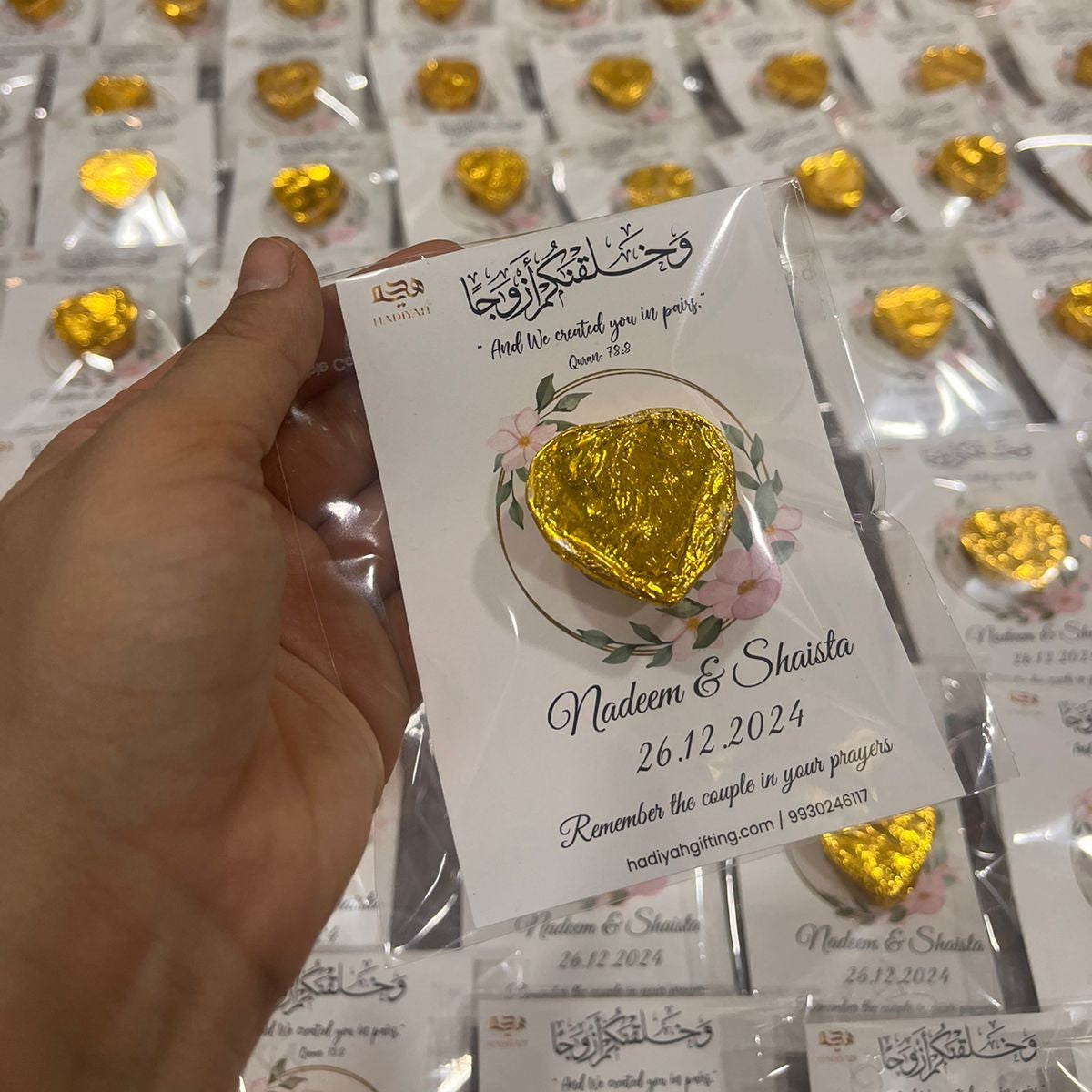 Customized Premium Chocolate Cards For Nikah Favors