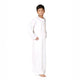 Side profile of White Kids Thobes Omani Style, tailored from imported fabric. Great for festive occasions and traditional wear.