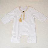 White Thobe Romper for Baby Boys