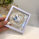 White Transparent Tasbeeh Combo with 100 prayer beads and digital counter in a display box, ideal for Ramadan and Eid spiritual gifting.