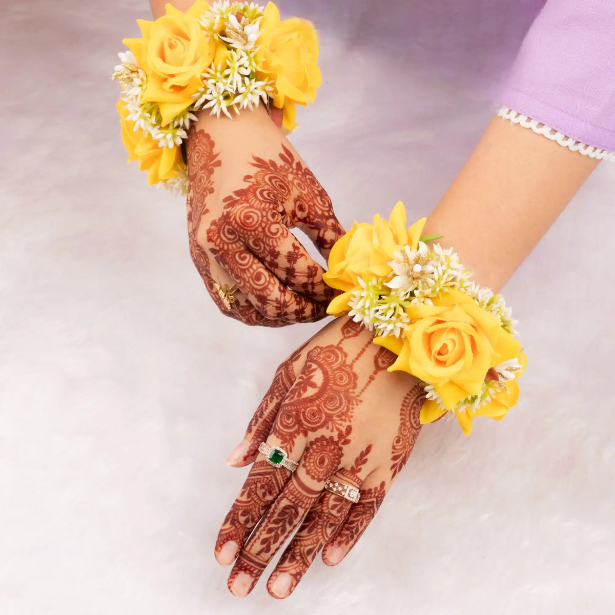 Handcrafted Yellow Floral Gajra