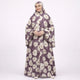 Woman in floral printed cotton Islamic prayer dress