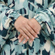 Close-up of printed cotton prayer dress sleeve with elastic cuff detail