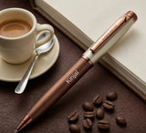 Latte Coffee Premium Ball Pen shown up close with premium finish detail