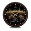 Al-Haram Azaan Wall Clock - Al-Fatiha with Kaaba background, digital prayer time display, and analog hands for Islamic home decor.