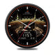 Al-Haram Azaan Wall Clock - Al-Fatiha with Kaaba background, digital prayer time display, and analog hands for Islamic home decor.