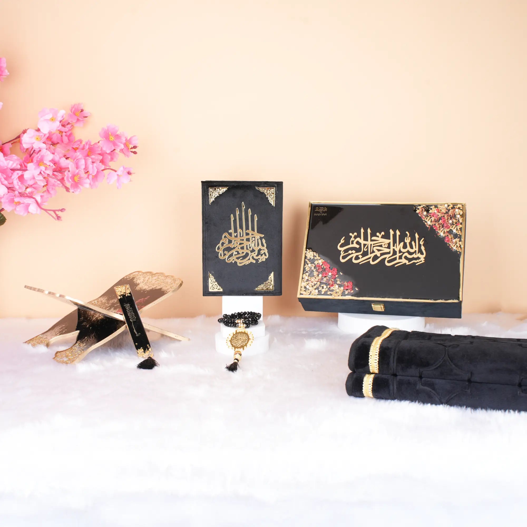 Black Floral Pearl Sawab-E-Jariya Hamper Secondary image