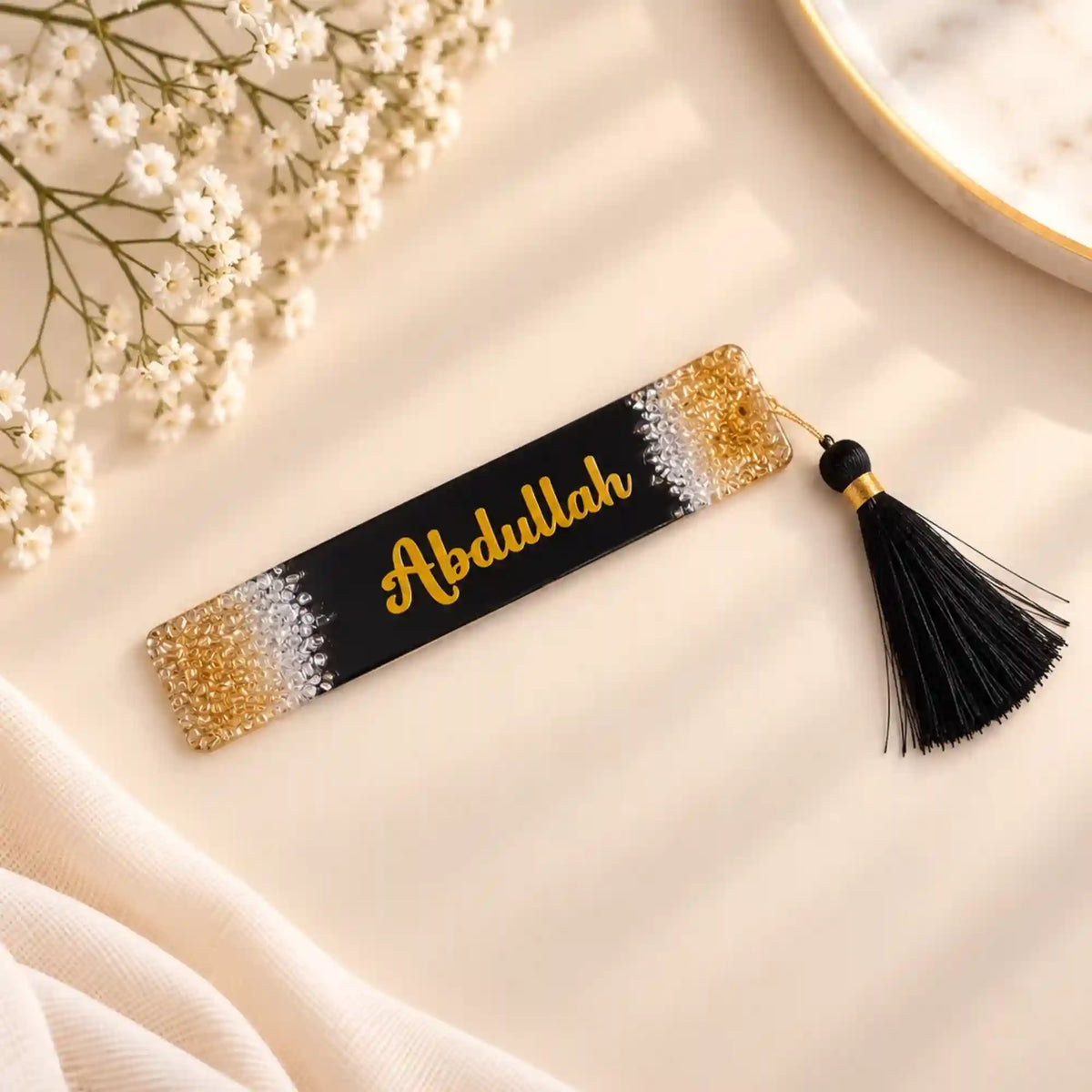 Black Personalised Designer Bookmarks