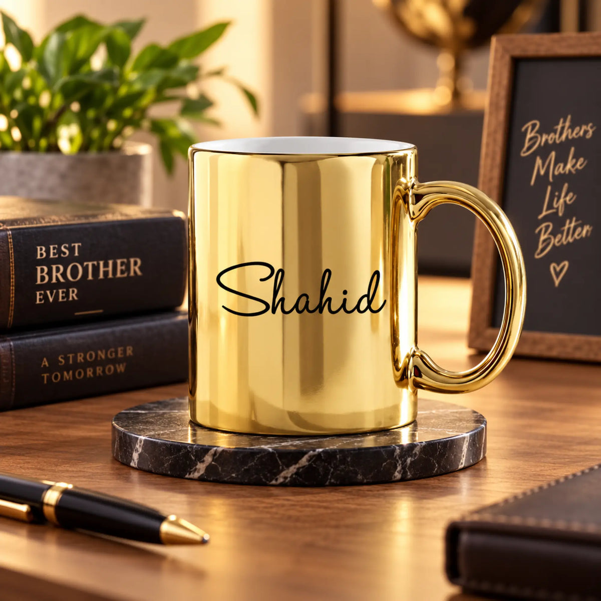 Personalized Best Brother Gold Metallic Mug