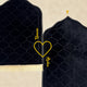 Black & Black Dome Couple Janamaz with Heart