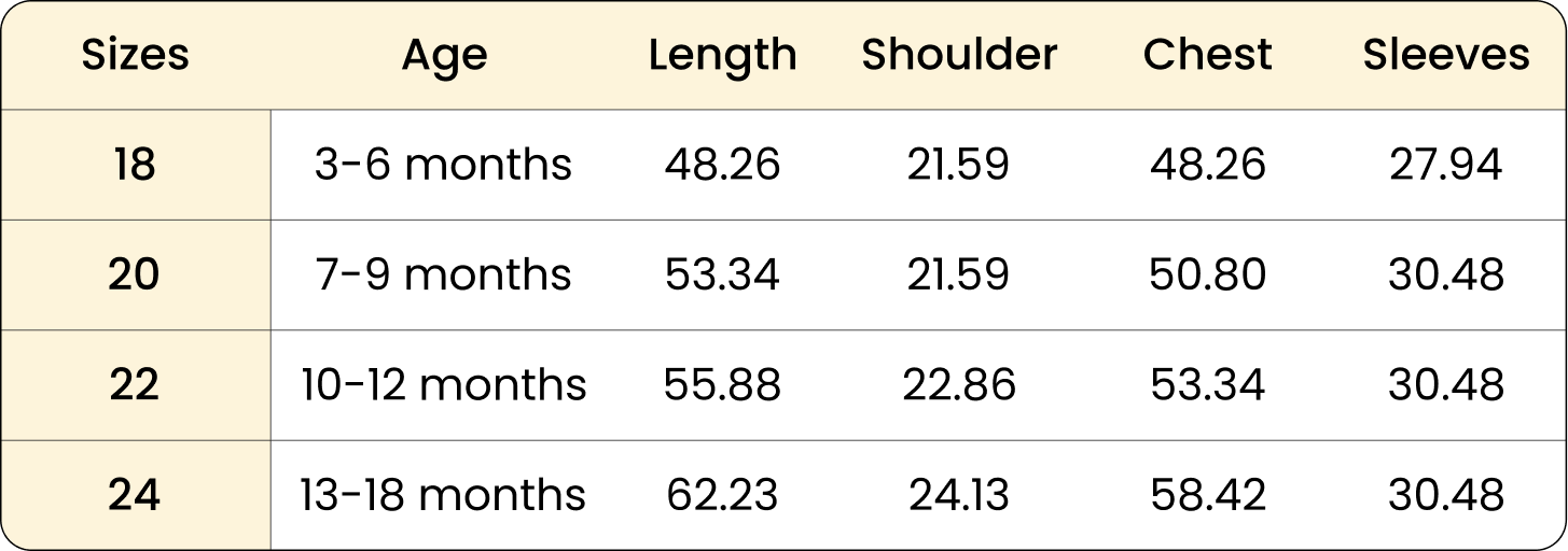 Size Chart Inches Mobile
