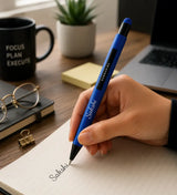Full Pollux Black & Blue Premium Ball Pen in elegant gift-ready packaging