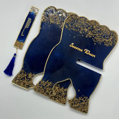 Blue Flakes Designer Rehal & Bookmark