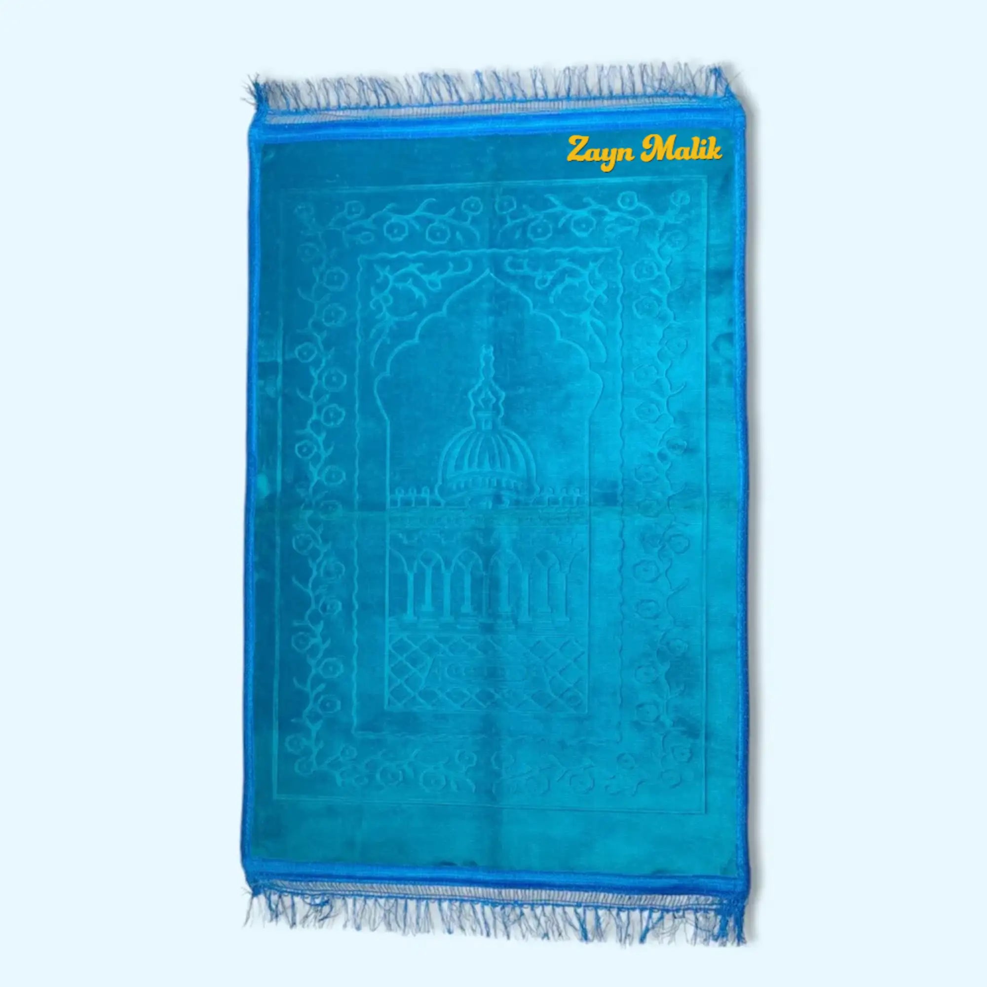 Turqioise Blue Rectangle Premium Janamaz with name Secondary image