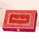 Red Custom Gift Box with glitter resin and personalized name 'Faiza Qureshi'. Ideal for bridal or personalized gifting.