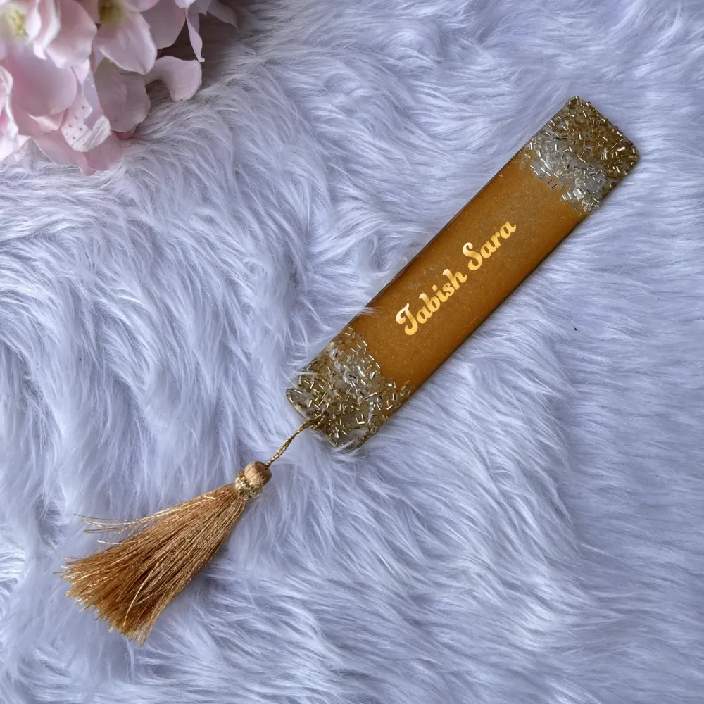 Golden Personalised Designer Bookmarks