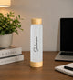 EcoFrost Frosted Glass Bottle with Bamboo Cap & Base – 500 ml