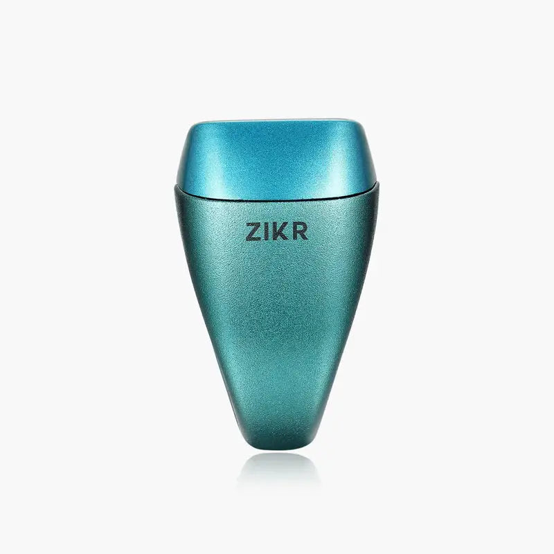 Smart Zikr Ring Flex Pro in metallic teal with OLED display for tasbih counting and prayer tracking. Ideal Islamic gift for men and women.