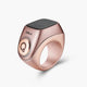 Rose gold Zikr Ring Flex Pro with OLED screen, perfect for Islamic prayer tracking and tasbih counting.