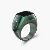 Green Zikr Ring Flex Pro with sleek design, smart Islamic ring for tasbih counting and prayer support.